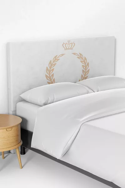 Crown Pattern Kids' Room Bed Base Headboard Cover