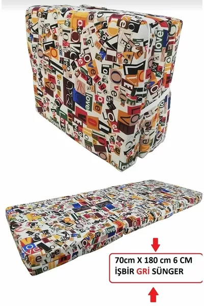 سرير أرضي قابل للطي ومرتبة إسفنجية فردية قابلة للطي 6 سم بنقشة حب