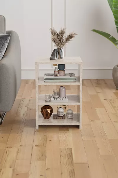 4-laags Nachtkastje Slaapkamer Nachtkastje Met Vakjes Bedkant Nachtkastje - Travertin