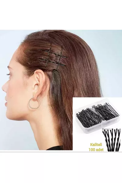 مشبك شعر من الصلب الأسود من الدرجة الأولى  قطعة