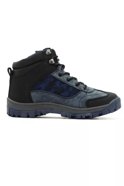 حذاء تسلق بفراء بسحاب مقاوم للبرد للأطفال الأولاد