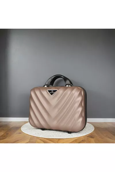 حقيبة مكياج وحقيبة يد لوتس للشد البطني باللون الذهبي