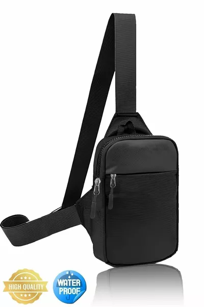 حقيبة صدر وجانب للكتف وعند الخصر بتصميم أكسفورد للجنسين مع قسم للهاتف للسفر والاستخدام اليومي