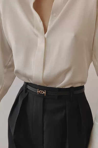 حزام رفيع ذهبي للنساء للبنطلون، القميص، السترة، الفستان، الكنزة