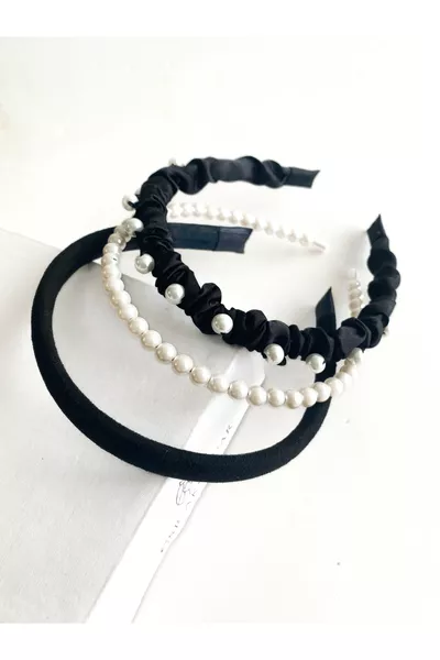Triple Pearl Classic Tiara Set