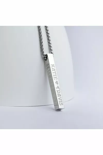 Collana da braccio unisex in acciaio con nome e data personalizzati