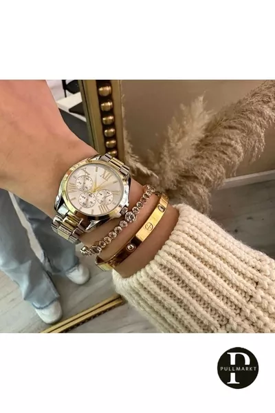 (ذهب - فضة) - سلسلة فوريفر - ساعة يدوية تناظرية