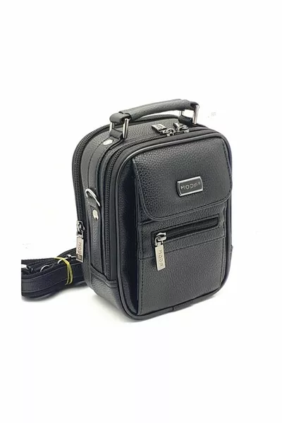 Men's Hand and Shoulder Bag with Steel Frame, Small Size  cm, with Phone Compartment