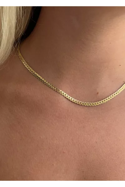 Верижка от стомана с плетен натиснат дизайн,  см