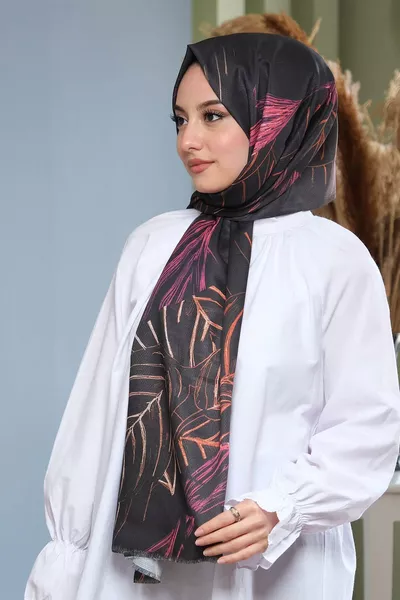 Розов памучен шал на райе