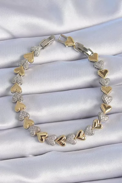 Rice Gold Color Heart Model VIP Series Women's Bracelet