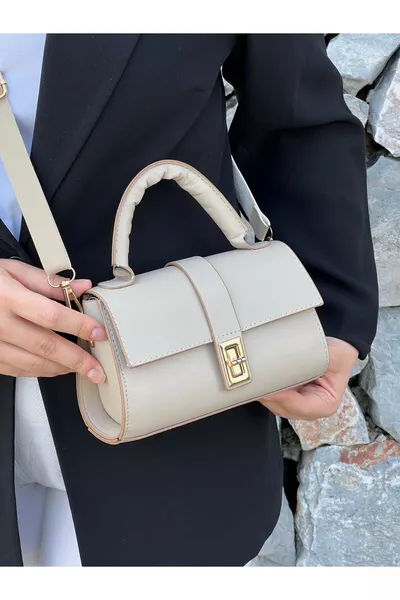 Nora Modell Beige Damen Hand- und Schultertasche