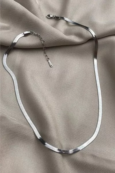 Flat Chain Italian L Steel Necklace