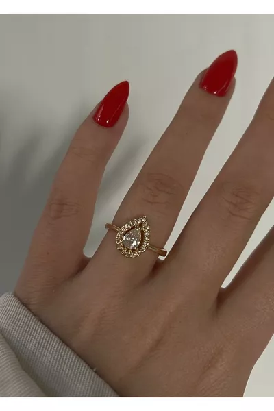 Gemstone Droplet Ring