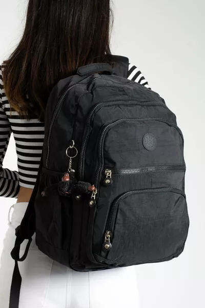 Zaino grande nero in krinkil resistente all'acqua / Zaino da viaggio, scuola, laptop ,6 liceo