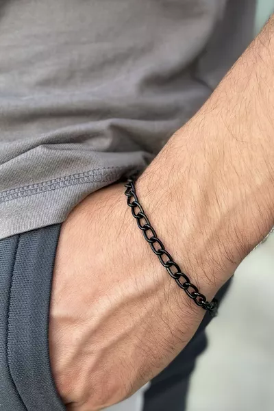 Simple Elegant Urban Silver Color Men's Bracelet