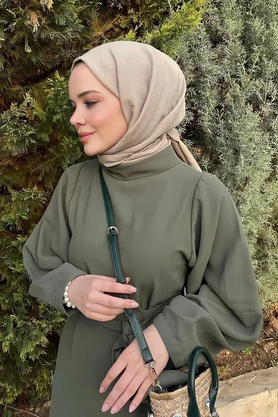 Sand Beige Cotton Crimp Women's Shawl