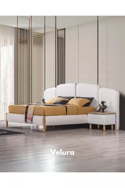 غرفة نوم بورنو (خزانة + كومودينو + طاولة جانبية + سرير)