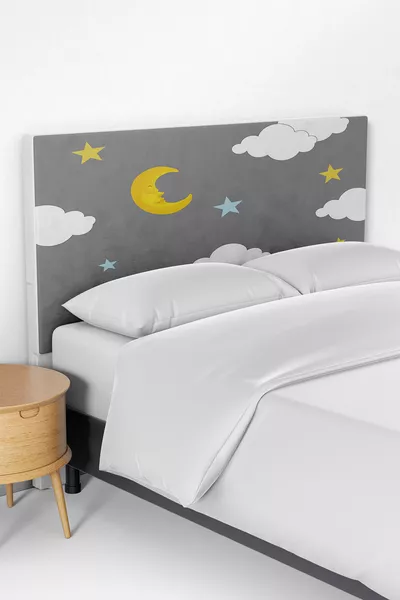 Детски калъф за таблата на легло с десен сиво небе