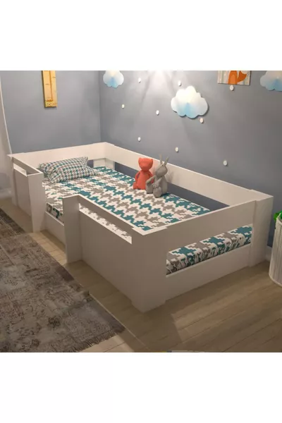 Vega Montessori Lit en MDF Blanc Compatible avec Matelas M