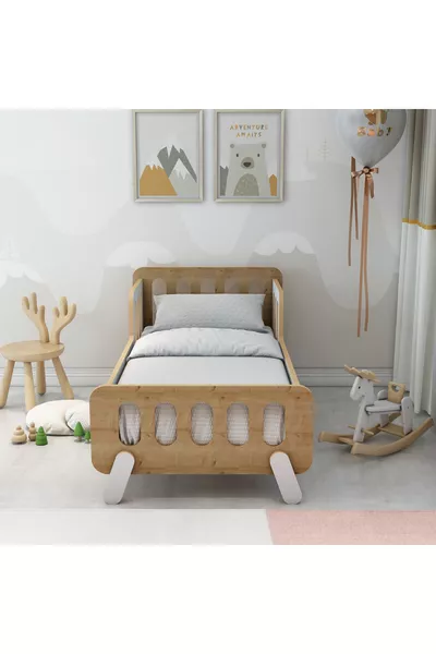 سرير دمية/سرير أطفال خشبي مونتيسوري من سومفي / قابل للتفكيك / سم × سم