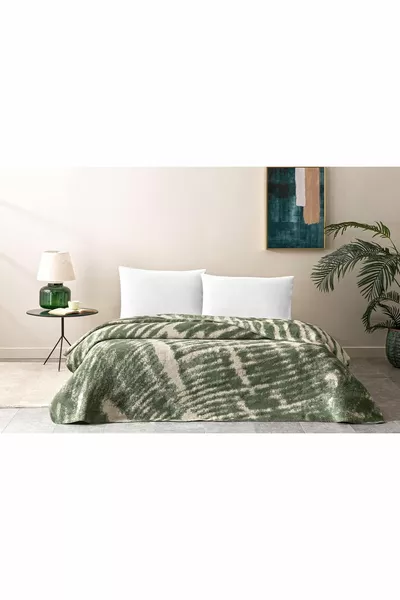 Vivien Desenli% Katoenen Deken, Khaki, Eenpersoons