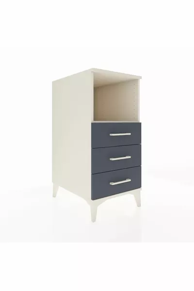 خزانة كرونوس بطابق واحد وثلاثة أدراج، لون العقيق الداكن