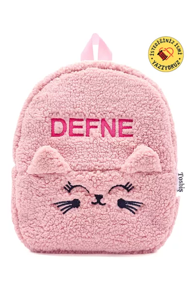 [WE WRITE THE NAME YOU WANT] Kitten Pink (FIGURE+NAME) 0-8 Years Children’s Backpack, Kindergarten - Nursery