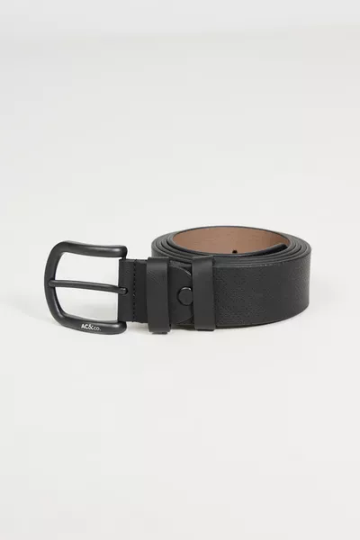 Men's Black Casual Faux Leather Jean Belt