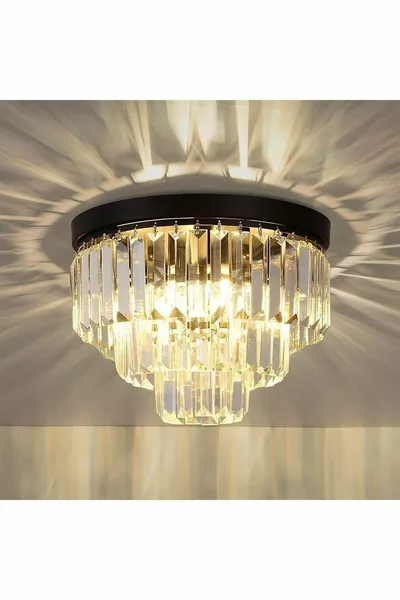 Модерен холен полилей с черни кристални камъни