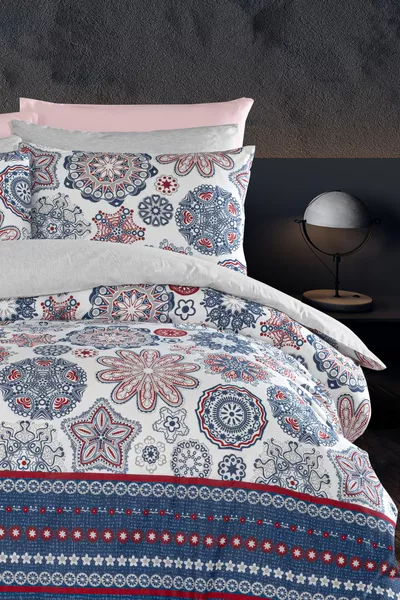 Double Duvet Cover Set with Fitted Sheet Star