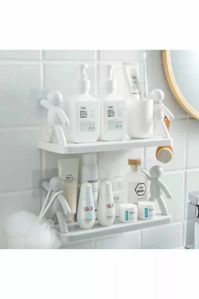 3 قطع رف حمام كرافت لاصق بنفسه، رف بهارات، منظم - 3 قطع