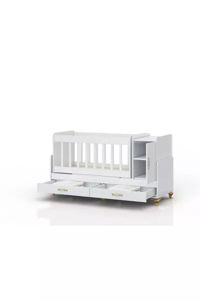 Бебешко легло с MDF, с парапет, до мама, с гардероб, с чекмеджета, разтегателно, може да се превърне в легло, люлеещо се креватче