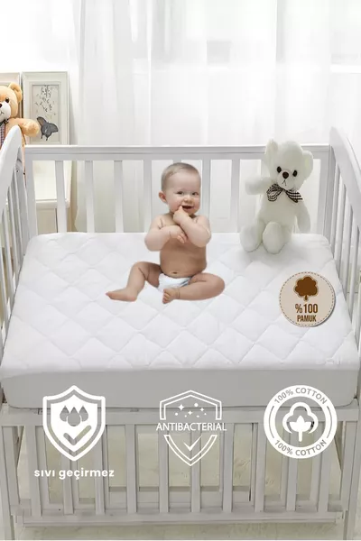 Copertura per lettino impermeabile imbottita in cotone % - Proteggi materasso per neonati e bambini, coprimaterasso per lettini e parco giochi