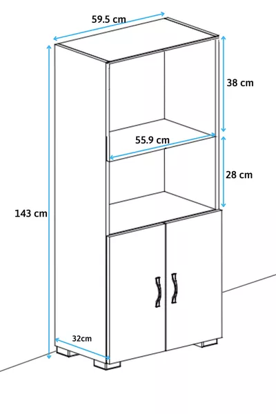 2 Kapaklı Bölmeli Mikrodalga Fırın Dolabı Çok Amaçlı Mini