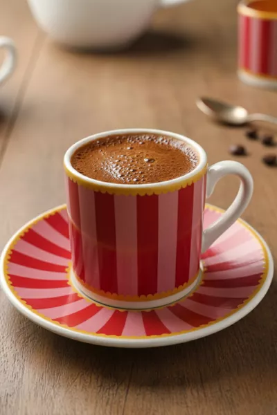 Комплект луксозни кафе чаши LİNA за 6 души ( части) специален дизайн (чист порцелан)