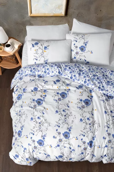 Комплект постельного белья Flos с простыней из % хлопка для двуспальной кровати