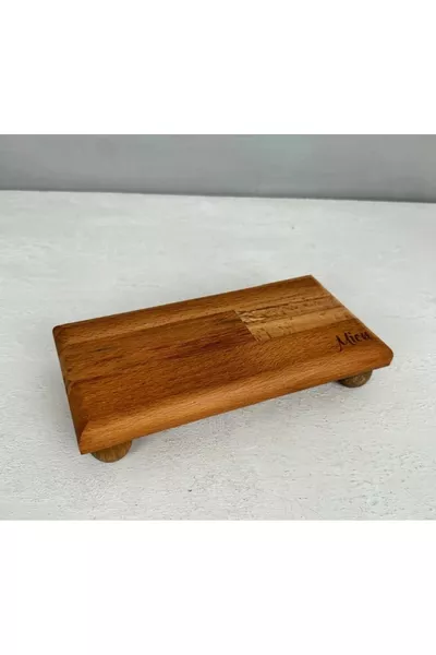 حامل خشبي لتقديم الزيت مع أرجل صغيرة