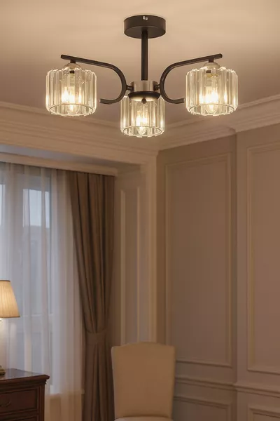 ثريا نهر ثلاثية بكريستال زخرفي حديث للإضاءة لغرفة المعيشة وغرفة النوم والمطبخ