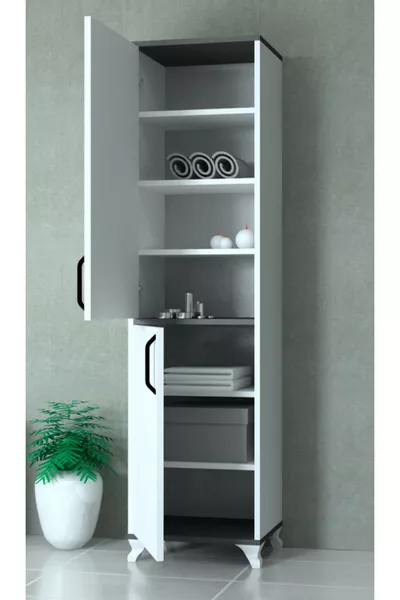 Elegante kast met twee deuren en zeven planken