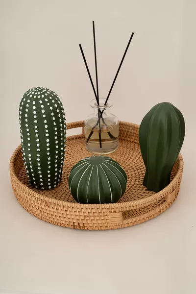 Moderne Beton 3-delige Cactus Beeldjes Set Bureau Decoratie - Minimalistische Decoratie
