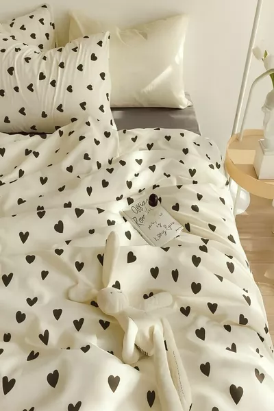 Heart Single Duvet Cover Set Quilt Cover +1 Pillowcase 