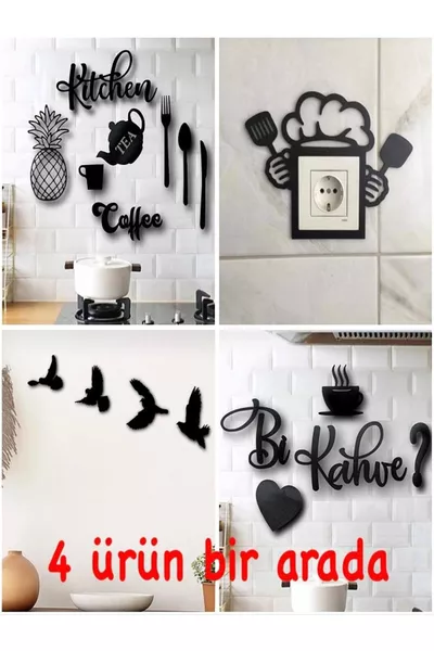 Кухня 9 предметов + кухонная розетка + один кофе + настенное украшение с 4 птицами 4 изделия в одном