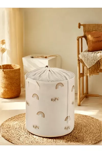 Малка детска кутия за съхранение с мрежа с дизайн Baby, органайзер за играчки и кош за мръсни дрехи 