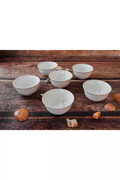 طقم 6 أوعية شوربة دائرية من كوتاهيا، طقم وجبات خفيفة لستة أشخاص