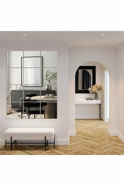 4'lü Dekor Ayna Gümüş Ayna  Cm