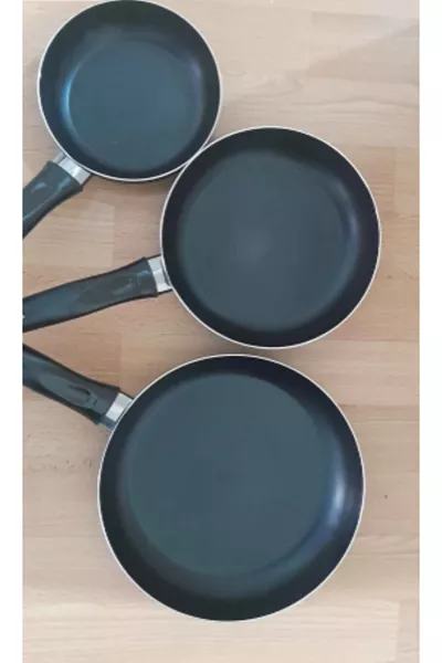 Teflon Pan Set 3-Piece Pan Set  +  +  cm Turquoise Green Blue