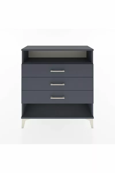 خزانة أرجس بدرجين وثلاثة رفوف أنثراسيت-أنثراسيت