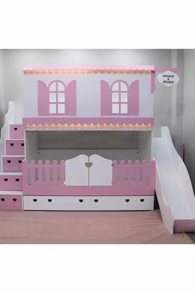 Alaçatı Bunk Bed with Slide and Small Bed
