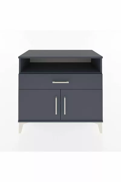 Cassettiere Hyperion 2 Ripiani con 1 Cassetto e 2 Ante Antracite-Antracite